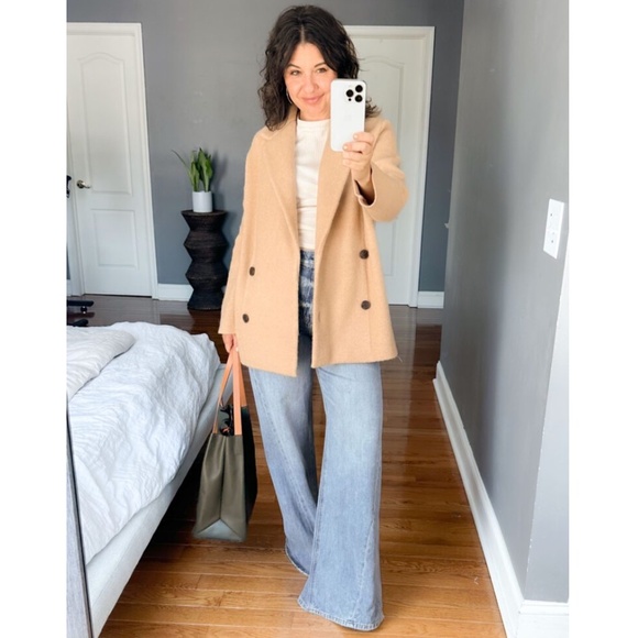 Vince Wool & Alpaca Blend Natural Double Breasted Jacket Brittle Medium NWT - Picture 5 of 15